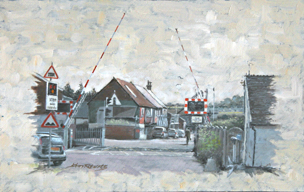 John Roberts - Train crossing at Bass Dock